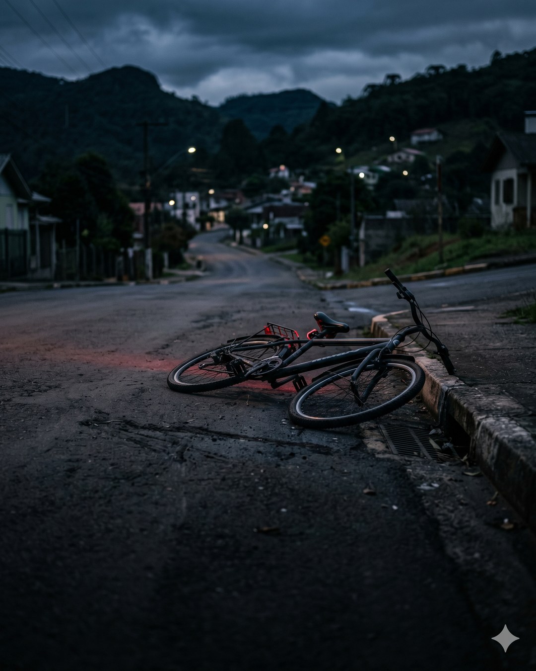 Ciclista foge e bate em viatura na Ilha da Figueira