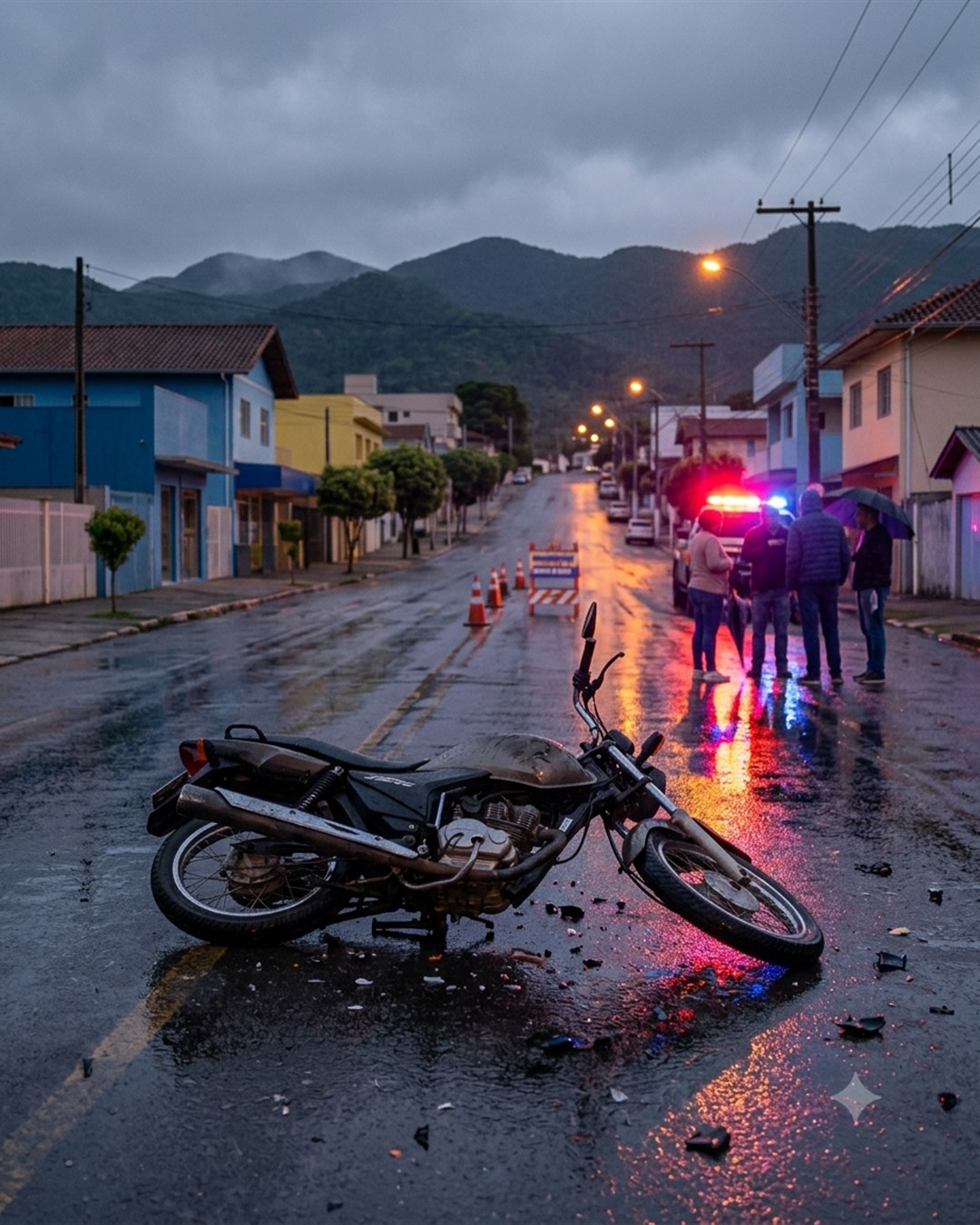 Acidente no Água Verde arremessa motociclista para terreno