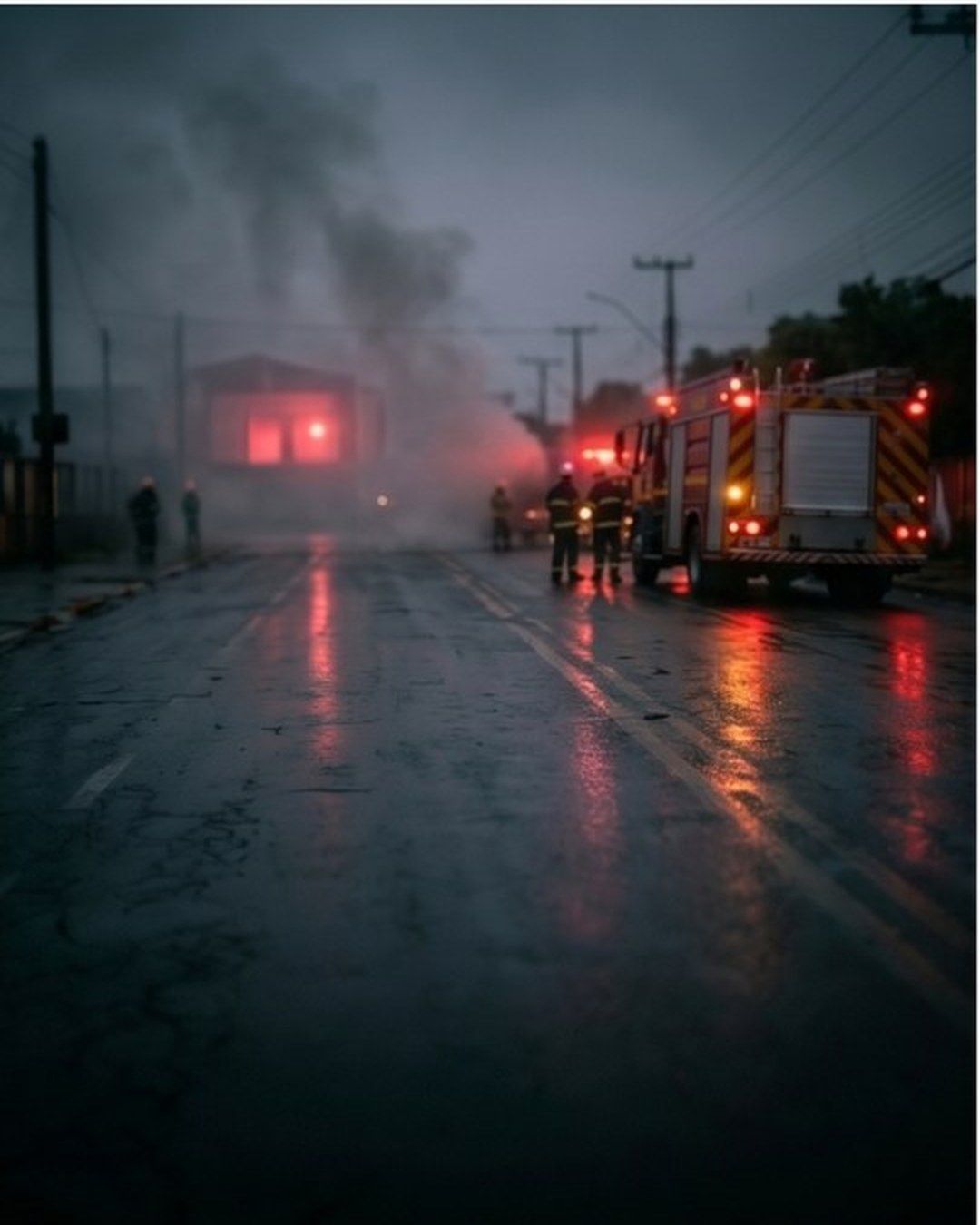 Queda de telhado mobiliza bombeiros em Schroeder