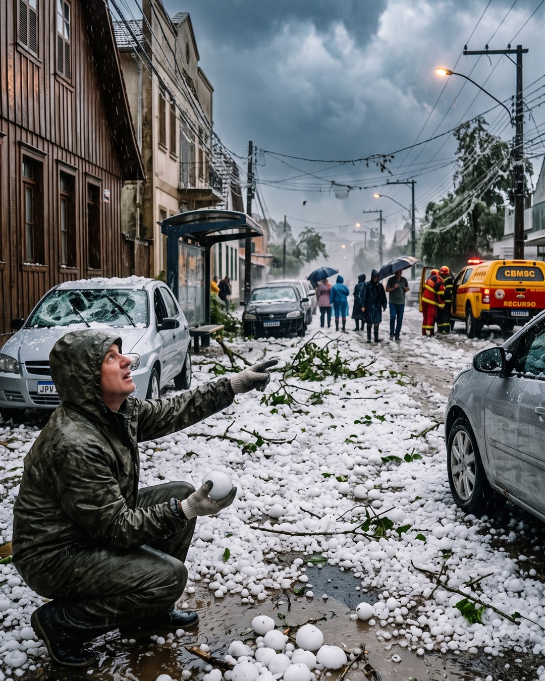 Alerta de granizo e temporais no Sul de SC